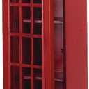 Deco 79 Wooden Telephone Room Storage Unit Vintage London Booth 2 Shelf Storage Cabinet, Accent Cabinet 11" x 9" x 30", Red