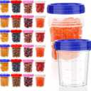 XSEINO 24 Pack 4oz Salad Dressing Container to Go,Small Transparent Containers with Leakproof & Screw Lids, Microwave & Dishwasher Safe, Reusable and Stackable