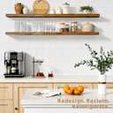 48 Inch Long Floating Shelves, Rustic Brown Wall Shelf for Living Room, 48 x 8 Inch 2-Pack