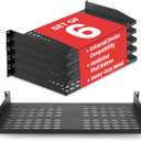 Pyle 19-Inch 1U Server Rack Shelf - 6 pcs. Vented Metal Shelves for Optimal Airflow, Wall or Rack MountableSupports up to 110 lbs, 17 x 10 Shelf Tray for Cabinets, Computers & Network Equipment