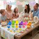 Yquqwn 24 Pcs Easter Fidget Spinners Pre-filled Easter Eggs Set Novelty Spinning Tops for Egg Hunt Stuffers and Basket Fillers Party Favors for Holiday Classroom Prizes