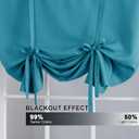 H.VERSAILTEX Blackout Tie Up Curtain Energy Efficient Window Shades Adjustable Height Rod Pocket Panel for Bedroom/Living Room (Turquoise Blue, 42W x 63L, Set of 1)