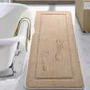 LOCHAS Luminous Non Slip Bathroom Rugs Runner 24 x 60 Inch, Extra Soft and Comfy Bath Mats Rug, Absorbent Thick Microfiber Mat Carpets for Shower, Beige