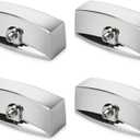 Range Valve Knob Compatible with Oven/Stove/Gas Stove, Chrome Knob Fit for D-Shape Control Valve, Premium Chrome Commercial Grill Knok Replacements-4 Pack