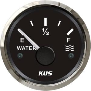 Kus Pointer Water Tank Level Gauge Meter Indicator 0-190ohm Signal for Boat RV Motorhome Truck with Backlight 12V 24V 52mm(2")