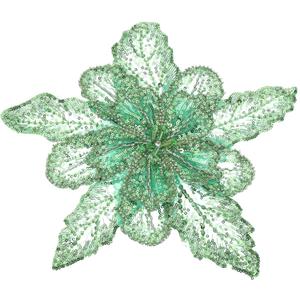 PATIKIL Handmade Rhinestones Applique, Flower Lace Patches with Sequin Beads Sew on Crystal Beaded Lace Applique for Wedding Dresses DIY Clothes Craft, Grass Green