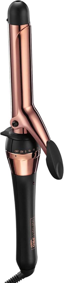 CONAIR INFINITIPRO Rose Gold Titanium 1-Inch Curling Iron, 1-inch barrel produces classic curls  for use on short, medium, and long hair (Black)