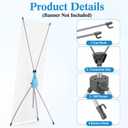 Zonon 4 Sets X Banner Stand Adjustable Fit 23 x 63 to 32 x 78 Inch with Water Weight Bag Carry Bag, Portable X Frame Banner Stand for Trade Show Store Photo Backdrop Event Birthday Booth Display