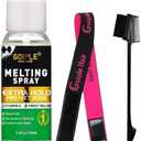 Lace Melting and Holding Spray for Wigs, Extra Hold Hair Adhesive for Closures, Extensions, and Natural Edge Forming - With Edge Brush (3.4oz)