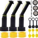 Generic Gas Can Spout Replacement Old Style with Flexible Pour Nozzle Coarse and Fine Thread Screw Collar Caps Vent Cap Drill Compatible with Most of Older Fuel Tank Water Jugs Pack of 3, black