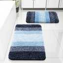 Arotive Bathroom Rugs Sets 2 Piece, Shaggy Soft and Absorbent Microfiber Bath Rugs, Non-Slip, Machine Washable Dry Bath Mats for Bathroom, 30x20 and 24x16, Blue