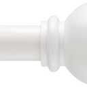 Kenney Chelsea Ball End Window Curtain Rod - Adjustable for Windows 48 to 86 Inches, Extendable Set, White