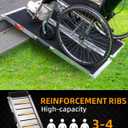 VNN Portable Wheelchair Ramp 4FT, Non-Slip Aluminum Ramps for Wheelchairs for Home, Handicap Wheelchair Ramps for Home Steps, Aluminum Loading Dock Plates, Doorways, Black