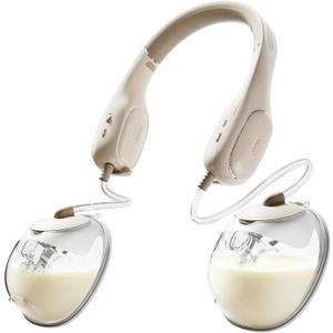 NCVI Neckband Automatic Breast Pump Hands Free, Portable Wearable Electric Milk Breastfeeding Pump Machine for Office/Travel/Home, Slim Collection Cups with 19/21/24mm Silicone Flange Inserts