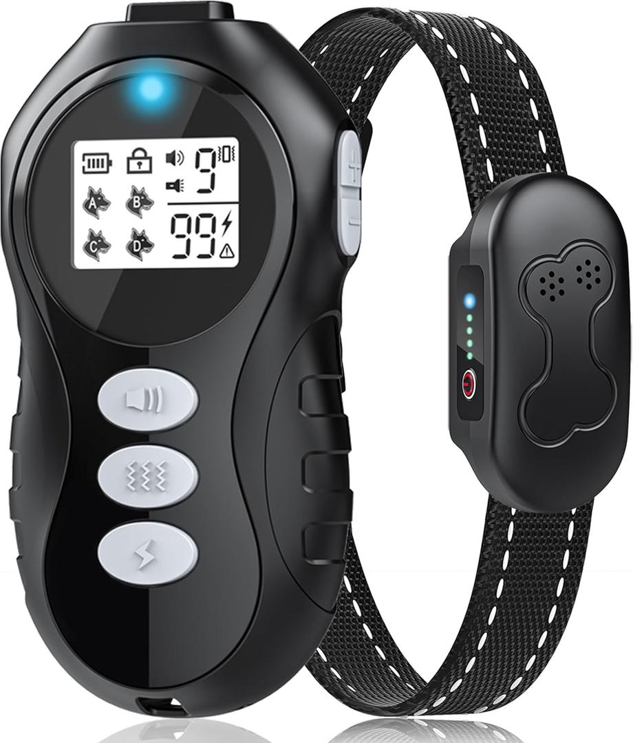 Dog Training Collar with Remote for Dogs, Waterproof IPX7 E Collar, Beep Vibration Modes, Safe Humane Training, 2000FT Range, Rechargeable Battery, for Small Medium Large Dogs 10120 lbs (Black)
