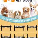 Jovrun Elevated Dog Bowls, Adjustable Raised Dog Bowl Stand for Small Size Dogs and Cats, 15Tilted Elevated Cat Bowls, Durable Bamboo Dogs Feeder with 2 Stainless Steel Bowls and Non-Slip Feet