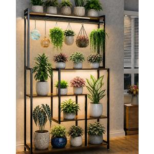 72" Large Plant Stand with Grow Lights, Metal Plant Rack for Multiple Pot