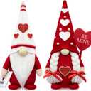 CRCZK Valentines Day Gnomes, 2 Pack Mr & Mrs Valentine Gnomes Decorations for Home - Handmade Swedish Tomte Gnomes Plush Ornaments Valentine's Day Party Supplies