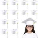 Berlune 36 Pcs Child Preschool Grad Cap Bulk White