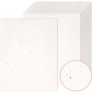 50 Sheets 32 lb Ivory Resume Paper for Printing 120 gsm Gold Foil Flakes Decoative Paper 8.5x11 Aesthetic Stationery Paper,Great for Certificate,Menus,Invitations,Letters