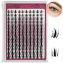 2 x Fairy Lash Clusters  140pcs Manga Eyelash Cluster, Natural 10-18mm Mixed Length Anime Individual Lashes, Invisible Clear Band DIY Cluster Lash Extension for Beginners