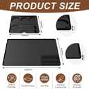Silicone Coffee Mat with Raised Edges, 24' x 16', Bar Mat for Countertops, Anti-Slip, Heat-Resistant Pad for Espresso Machines, Dish Drying Mat, Dinner Plates, Ice Cream Machines (BLACK)