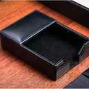 Dacasso Black Bonded Leather Memo Holder, 4-Inch by 6-Inch (A1409)