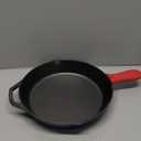 Lodge 12 Inch Cast Iron Skillet with Red Silicone Hot Handle Holder  Pre-Seasoned Frying Pan for Stove, Oven, Grill & Campfire  Made in the USA  Durable, Nonstick Cast Iron Cookware  Black