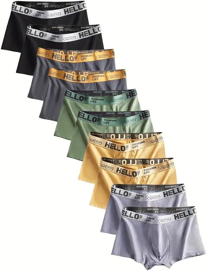 Men's Boxer Briefs,10 Pack，Mens Boxers Breathable Soft Moisture-Wicking Quick-Dry Underwear for Men Pack,XL