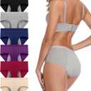 Period Underwear for Women Menstrual Panties Cotton Postpartum Easy Clean Teens Brief (Large, Dark-6pack)