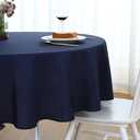FOLINS&HOME Navy Blue Round Tablecloth 60 Inch Waterproof Heavy Duty Wrinkle Free Polyester Fabric Table Cloth, Spillproof Washable Table Cover for Party, Camping, Picnic, Banquet Indoor and Outdoor