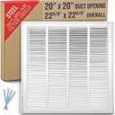 Fits 20x20 Duct Opening | Steel Return Air Filter Grille by Handua [Removable Door] Vent Cover Grill | White | HVAC Cold Air Intake Grille | Out Dim: 22 5/8"W X 22 5/8"H