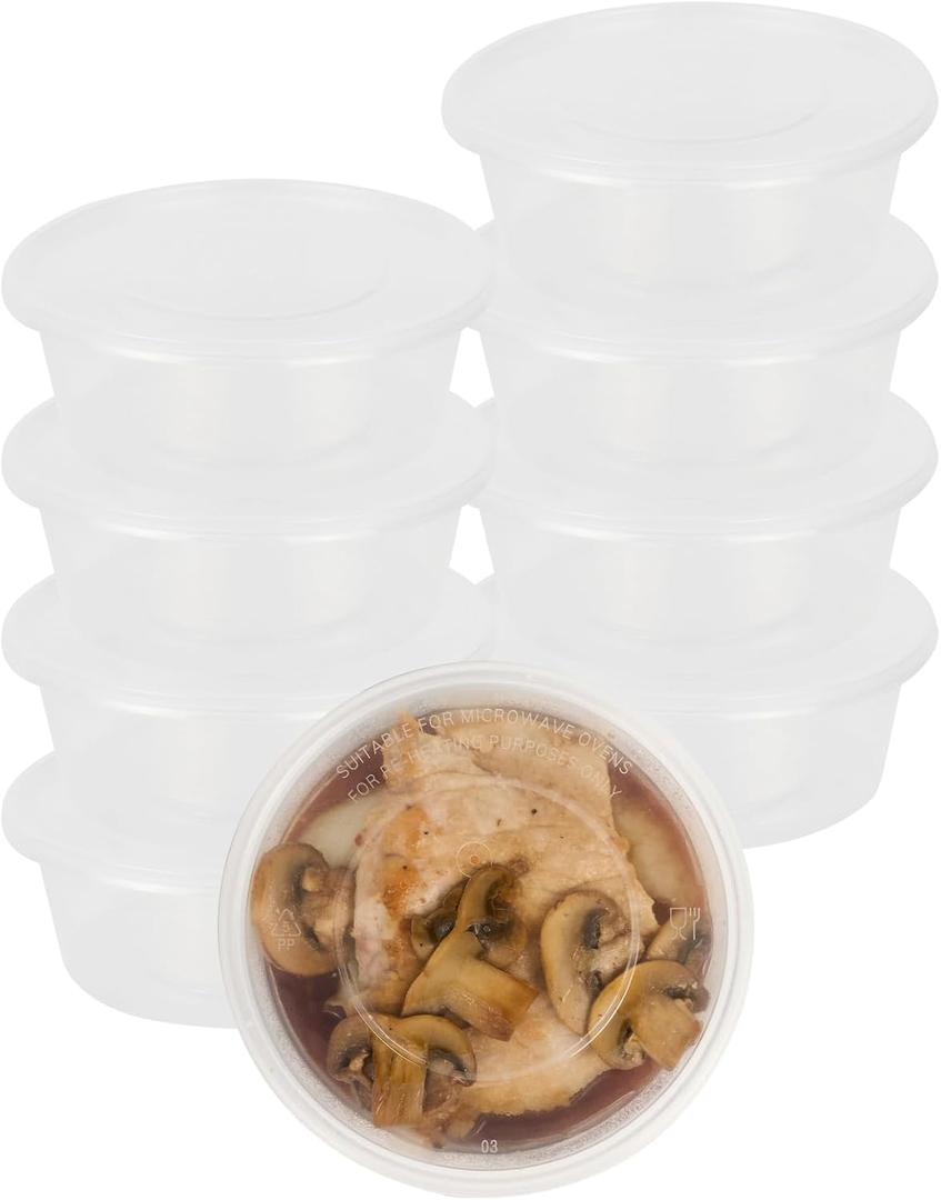 Restaurantware 10 oz Round Clear Plastic Food Container, 50 Pack