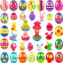 24 Pack Prefilled Easter Eggs with Squishy Toys Inside Bright Colorful Easter Eggs with Fidget Toys Great for Kids Toddlers Easter Basket Stuffers Eggs Fillers Gifts (Easter Squishy)