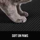 GORILLA GRIP Honeycomb Cat Litter Box Mat, Two Layer Trapping Waste Mats, Soft On Paws, Litter Box Supplies and Essentials for Indoor Cats, Traps Excess, Water Resistant for Floors, 30x24 Black