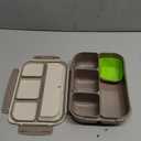 Bento Box Adult Lunch Box, Containers for Adults Men Women with 4 Compartments, Lunchable Food Container with Utensils, Sauce Jar, Muffin Liners, 40 Oz/5 Cup, Microwave & Dishwasher Safe, Brown (1200ML)