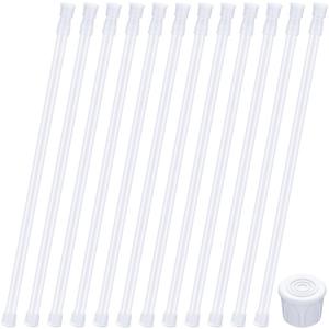 Frienda 12 Pcs Spring Tension Curtain Rods 16-28 Inch Adjustable Expandable Loaded Tension Rods for Kitchen, Bathroom, Cupboard, Wardrobe, Window, Closet, Door, Bookshelf DIY Project