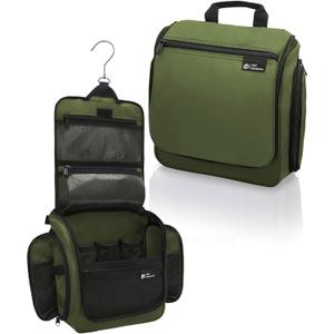 DD D&D Wanderlust D&D Hanging Travel Toiletry Bag for Men and Women  Cosmetics, Makeup and Toiletries Organizer Kit with 10 Compartments (Green Large)