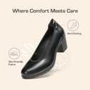 DREAM PAIRS Women's Chunky Closed Toe Low Block Heels Work Pumps Comfortable Round Toe Dress Wedding Shoes Nereida (10, Black)