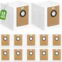 KGC 12 Pack Replacement Dust Bags for Tapo RV30 Max Plus /RV20 Max Plus, 3L Capacity Heavy Duty Bags, Robot Vacuum Bags Compatible With Canister & Upright Vacuum Cleaners, Spare Parts Accessories