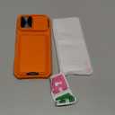 SSLOTSCASE for iPhone 17 Case with 2X Screen Protector, Credit Card Holder & Kickstand & Slide Camera Lens Cover & Camera Stand & Wallet, Rugged Heavy Duty Men Women Case Cover for iPhone 17, Orange