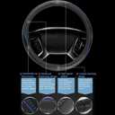 Car Steering Wheel Cover, Anti-Slip, Safety, Soft, Breathable, Heavy Duty, Thick, Full Surround, Sports Style (Black Blue)