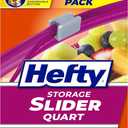 Hefty Slider Kitchen Storage Bags, Quart Size, 78 Count