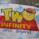 Two Infinity and Beyond Backdrop 2nd Birthday Hat Blue Clouds Birthday Party Supplies Decorations Photography Background for Kids Boys Second Birthday Cake Table Banner Photo Booth Props 7x5ft