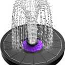 SZMP Solar Fountain 3.5W Bird Bath Fountains with Flower Upgraded Glass Panel, Solar Powered Water Fountain with 7 Nozzles & 4 Fixer, Solar Fountain Pump for Bird Bath, Garden, Pond, Outdoor -Black