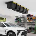 EVERHANGER Ceiling Storage Rack, Heavy Duty Overhead Garage Storage Rack, Adjustable Ceiling Bin Storage System, 6 Sets for 5 Bins, 26 Inch