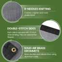 60-70% 8 FT X 10 FT Mesh Tarp/Shade Cloth 9-Needle Knitted Heavy Duty Black with Grommets for Green House, Garden, Pools, Dump Truck - MT0810BLKX1