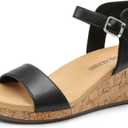 DREAM PAIRS Women's Open Toe Buckle Ankle Strap Platform Wedge Sandals Summer Shoes, 8.5