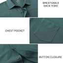 VEBOON Men's Short Sleeve Button Down Shirts Cotton Lightweight Stretch Moisture Wicking Dress Shirt with Pocket (XL)