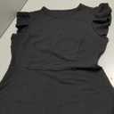 Women's V Back Inslace Layered Ruffle Hem Flutter Sleeve Dress S